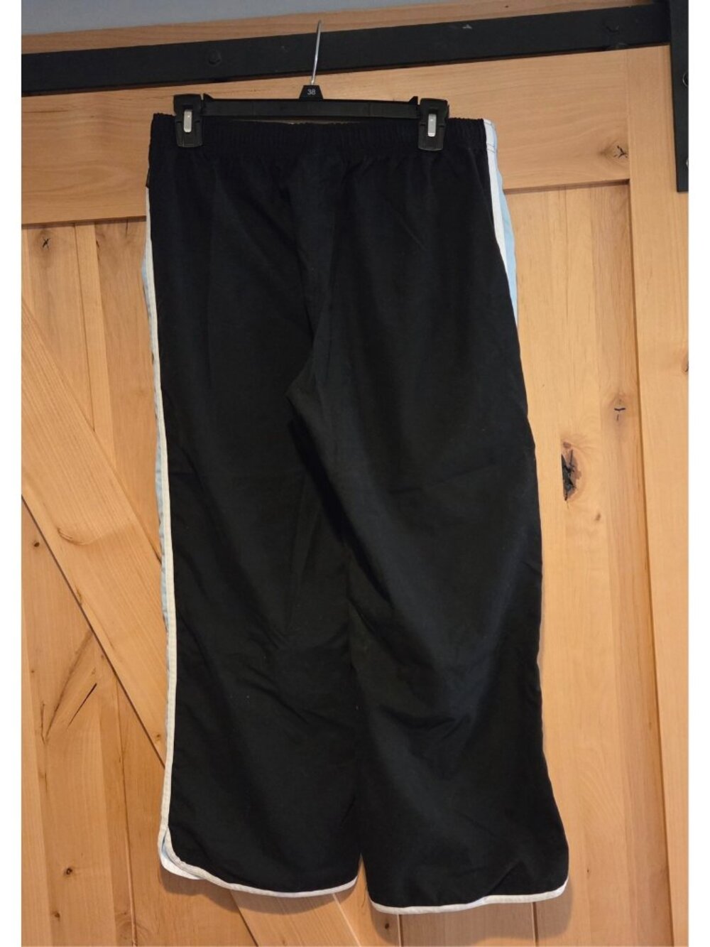 Reebok Womens Size L Athletic Workout Capri Black w Blue Side Sttripe 28x24" - Picture 2 of 13